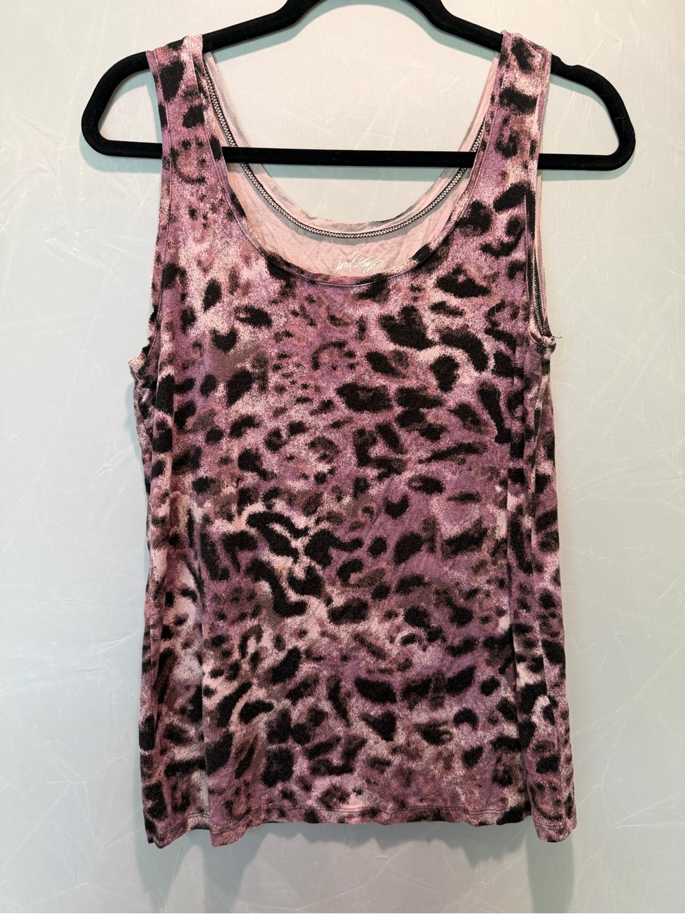 Lord & Taylor Purple Leopard Print Tank Top